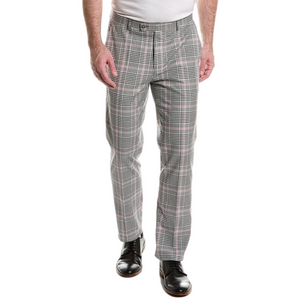 Paisley & Gray Men’s Slim Fit Black/White Plaid Red Suit Separates Pants 46x26